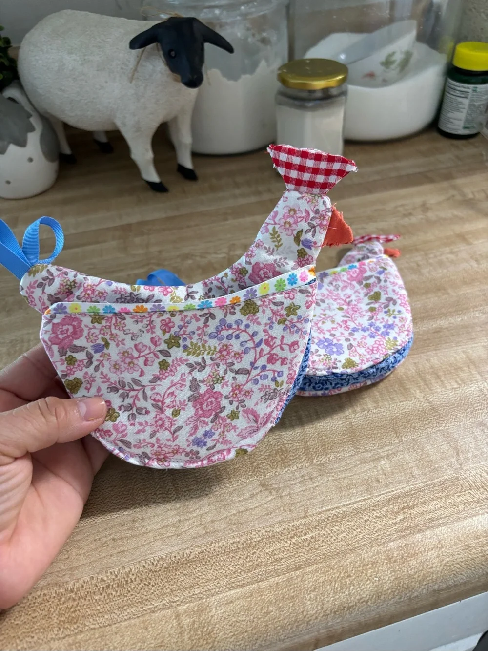 Handmade Floral Chicken hot pots holder, gloves or mittens